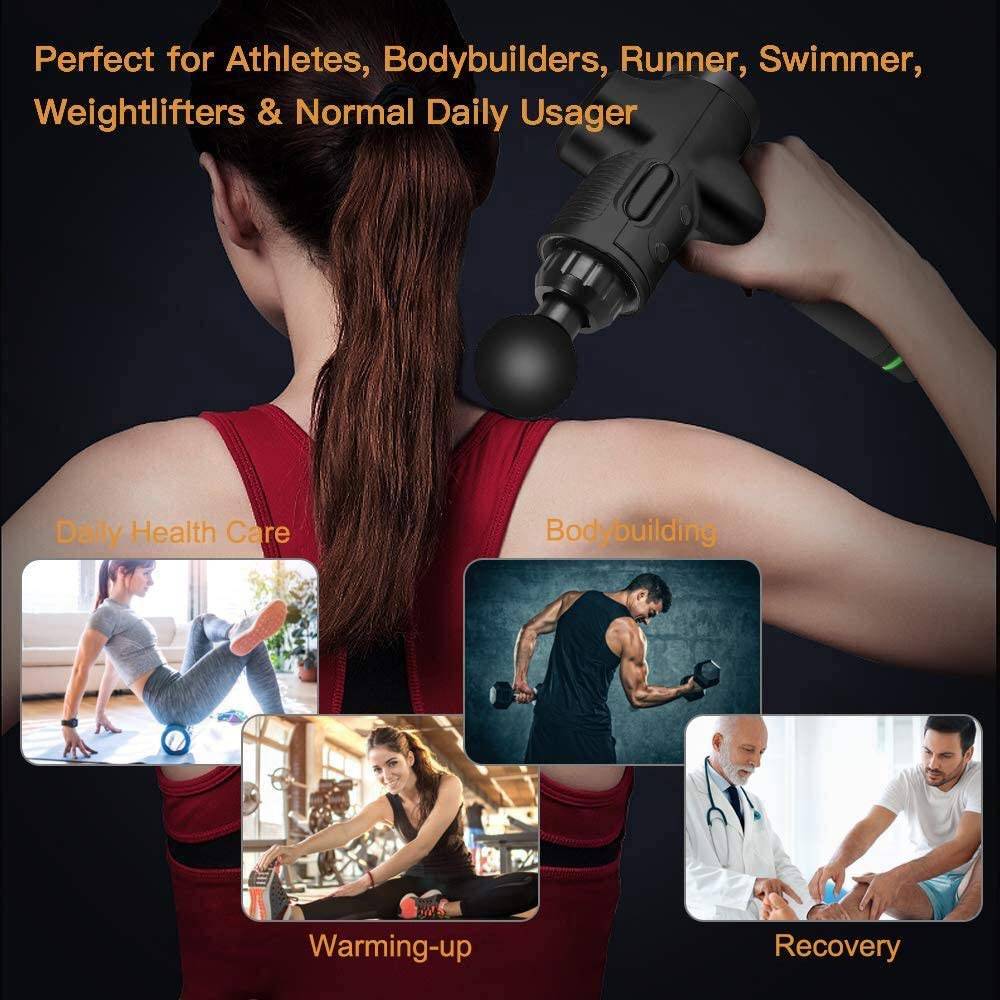 LCD Display Pain Relief Massage Gun Fitness Equipment Fitness Massagers Sports Ships From : Outside US|Inside US 