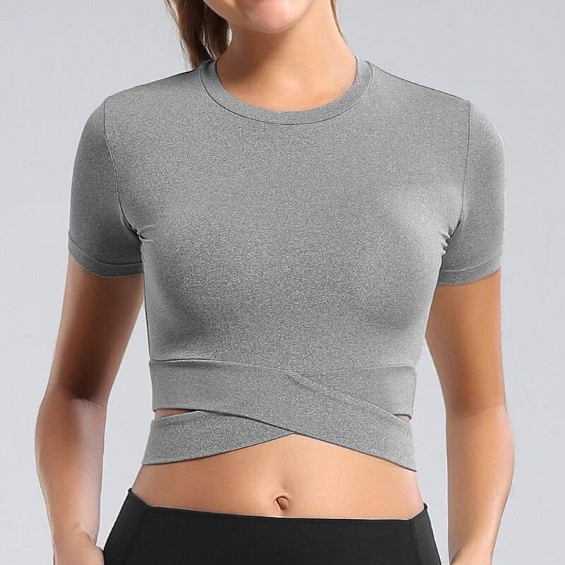 Women's Short Sleeved Cropped Gym Top