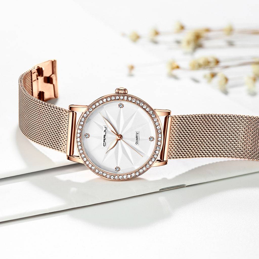 Gold Diamond Women’s Quartz Watch Gadgets  