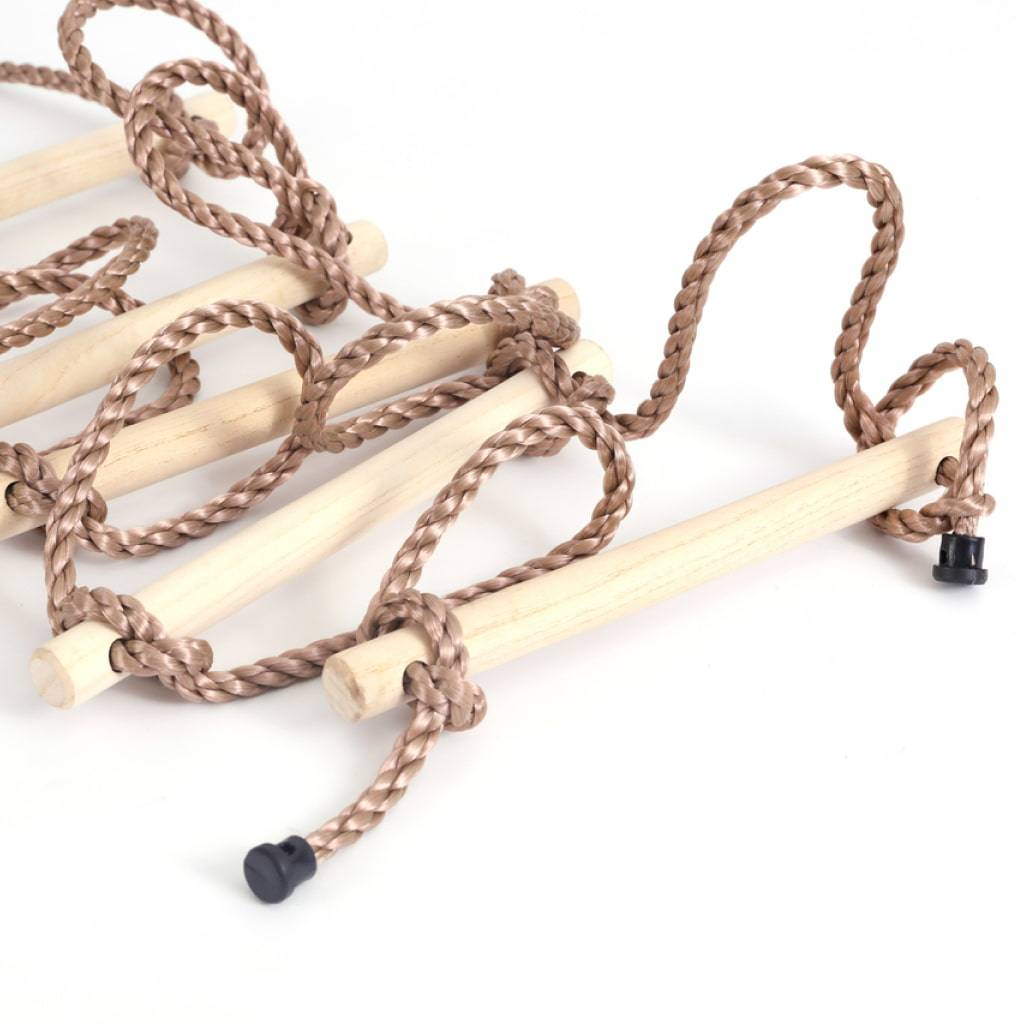 5 Step Climbing Wooden Rope Ladder Outdoors  