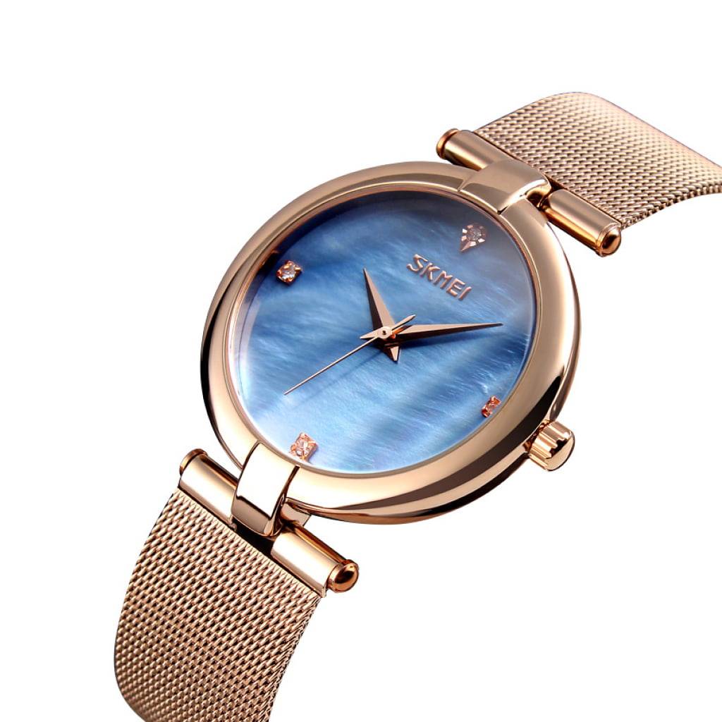 Blue Dial Women’s Gold Quartz Watch Fashion Accessories  