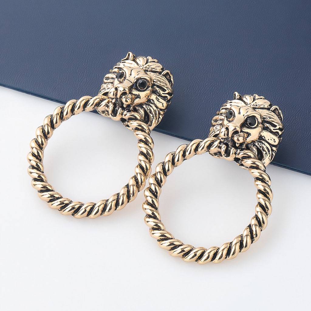Lion Stud Earrings Fashion Accessories  
