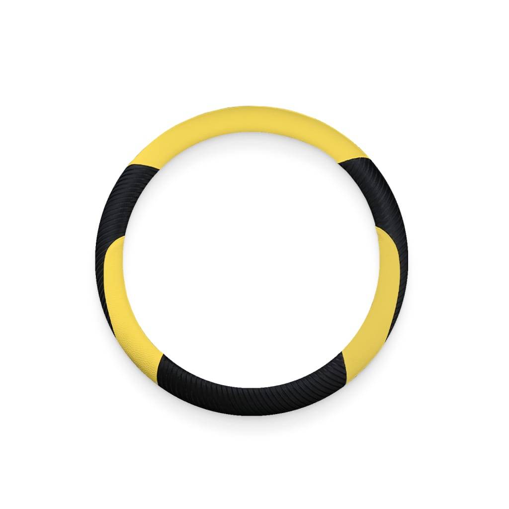 Yellow & Black Soft Steering Wheel Wrap Car Accessories  