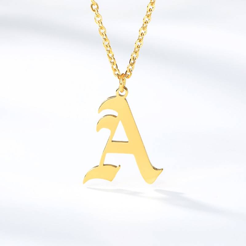 Men's Initial Necklace Men Jewelry Necklaces Metal Color : Gold Plated|Rose Gold Plated|Silver Plated 