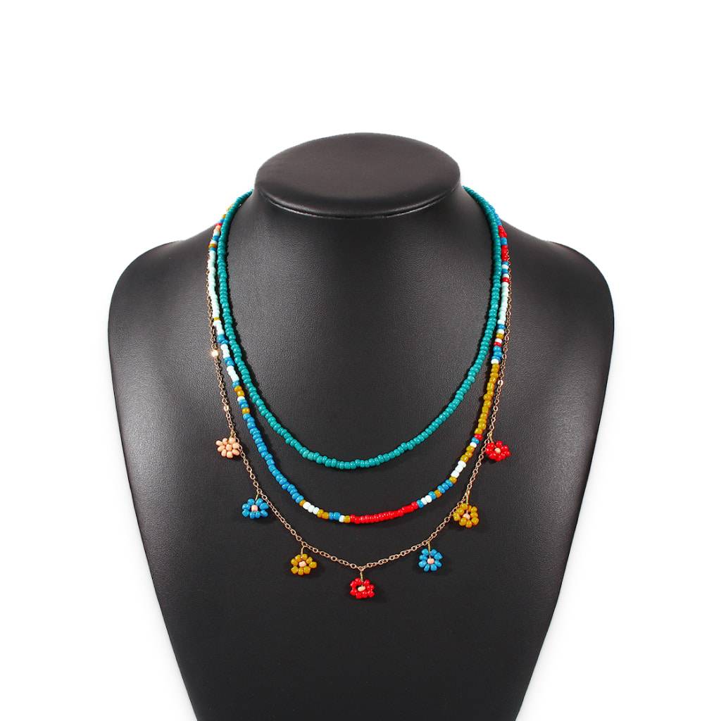 Multilayered Bead Necklace  