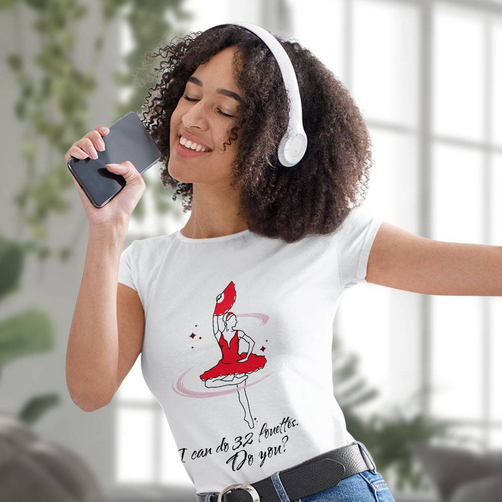 Dance Themed Heavy Cotton T-Shirt - Fouette Tee Shirt - Funny T-Shirt Clothing T-Shirts Color : Black|Forest Green|White 