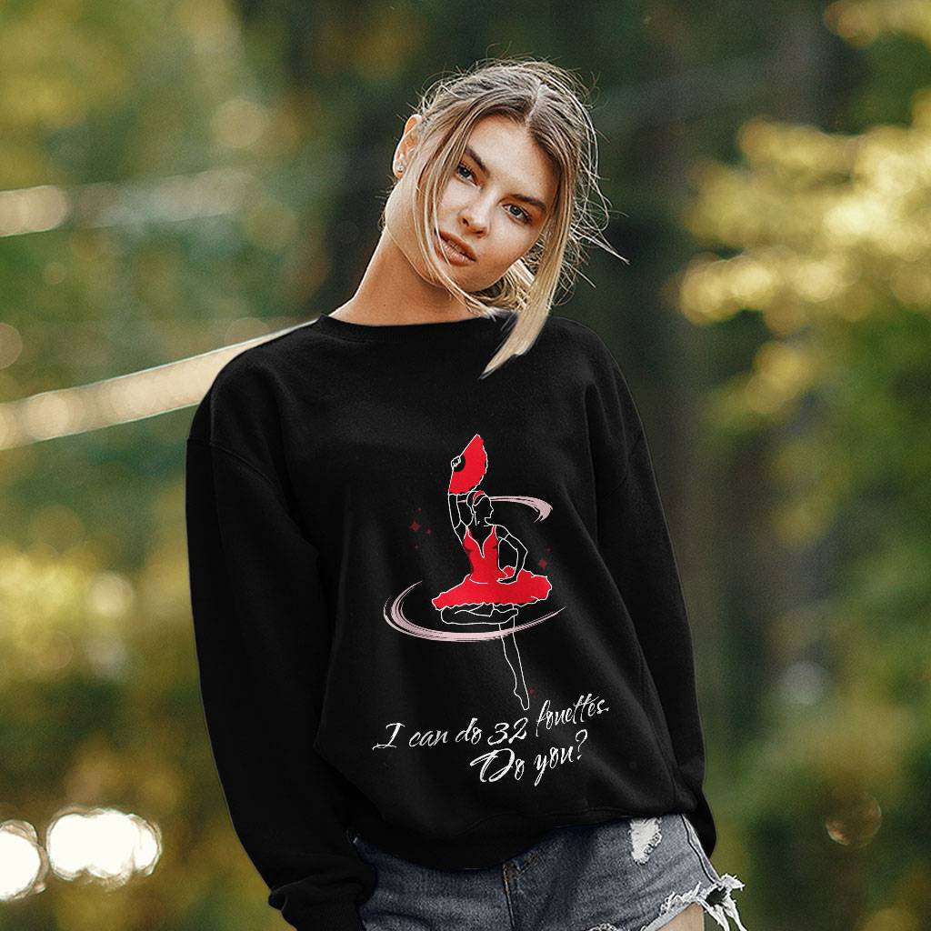 Dance Themed Sweatshirt - Fouette Crewneck Sweatshirt - Funny Sweatshirt Clothing Sweatshirts Color : Black|Charcoal|White 