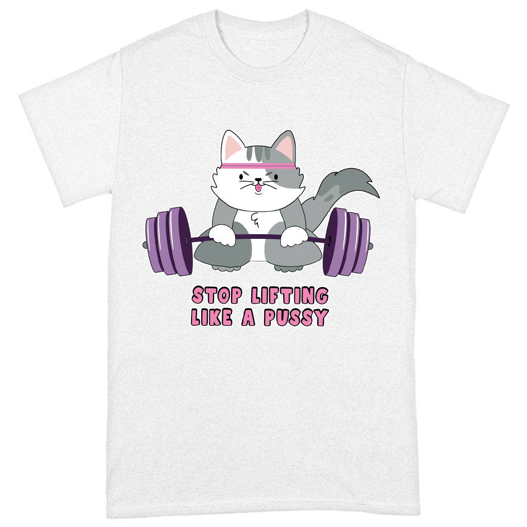Lifting Design Heavy Cotton T-Shirt - Cat Tee Shirt - Graphic T-Shirt Clothing T-Shirts Color : Black|Forest Green|White 