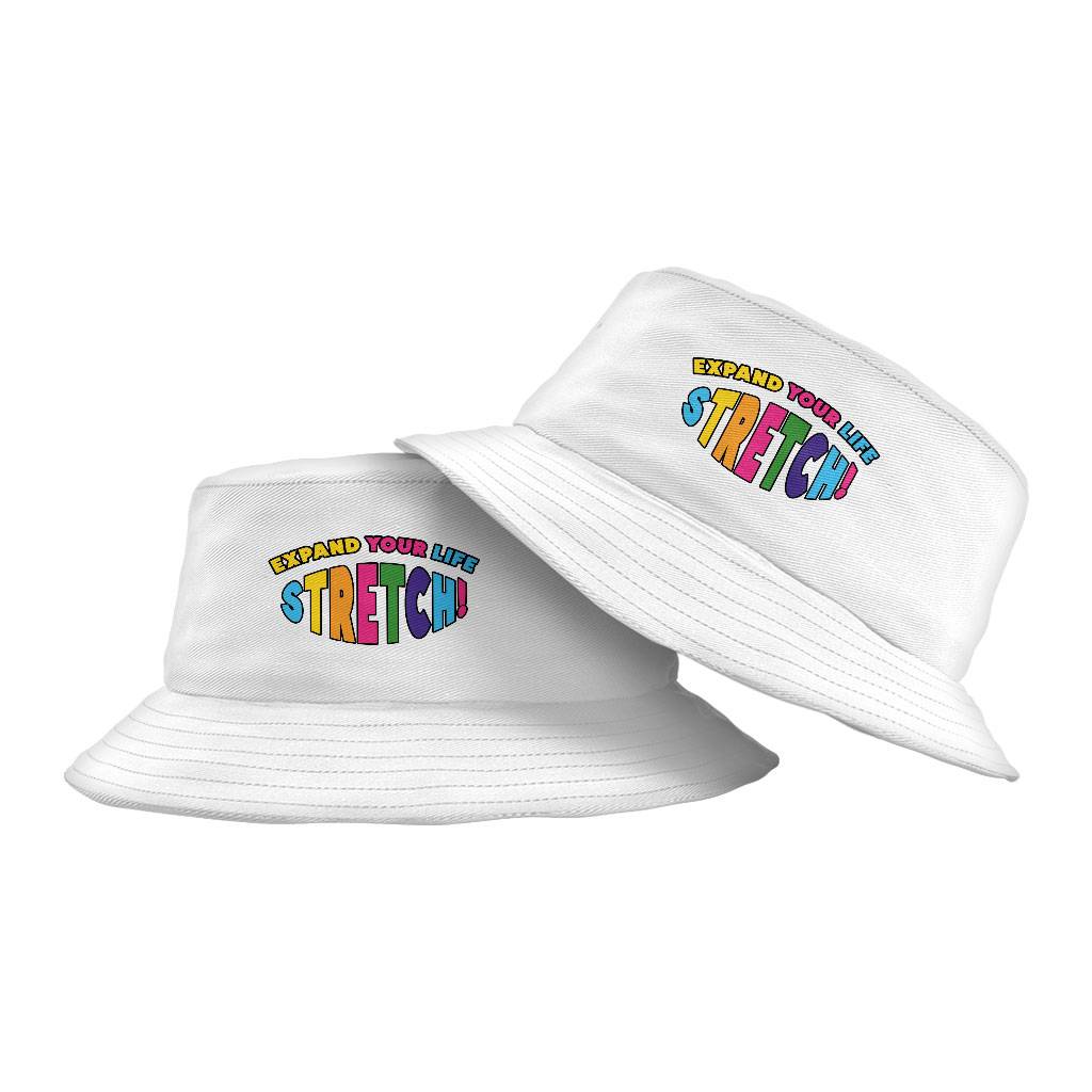 Motivation Design Bucket Hat - Colorful Hat - Print Bucket Hat Bucket Hats Fashion Accessories Color : White 