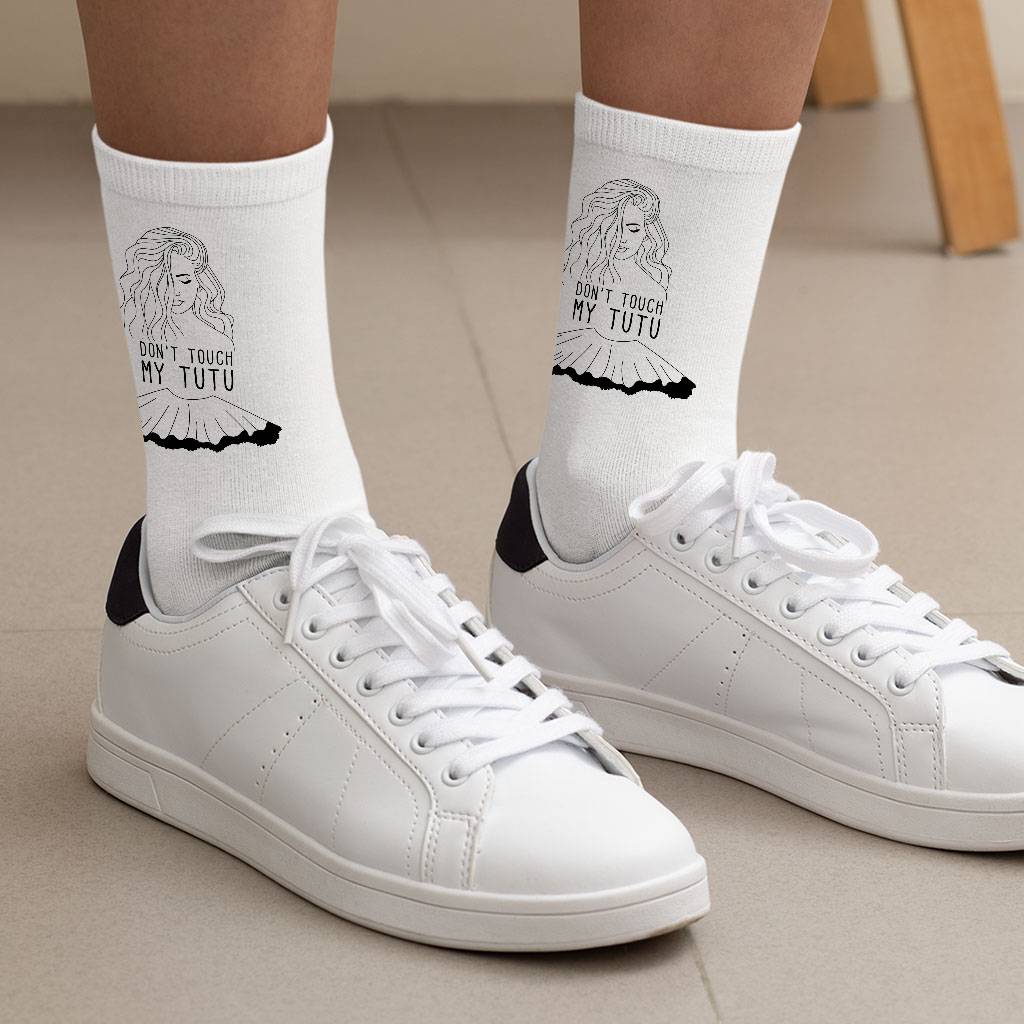 Woman Printed Socks - Word Art Novelty Socks - Beautiful Crew Socks Fashion Accessories Socks Size : Large|Medium 