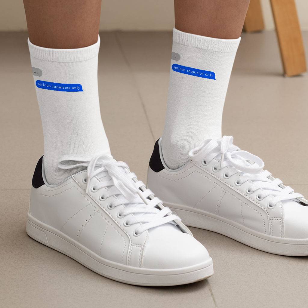 Word Print Socks - Minimalist Novelty Socks - Unique Crew Socks Fashion Accessories Socks Size : Large|Medium 