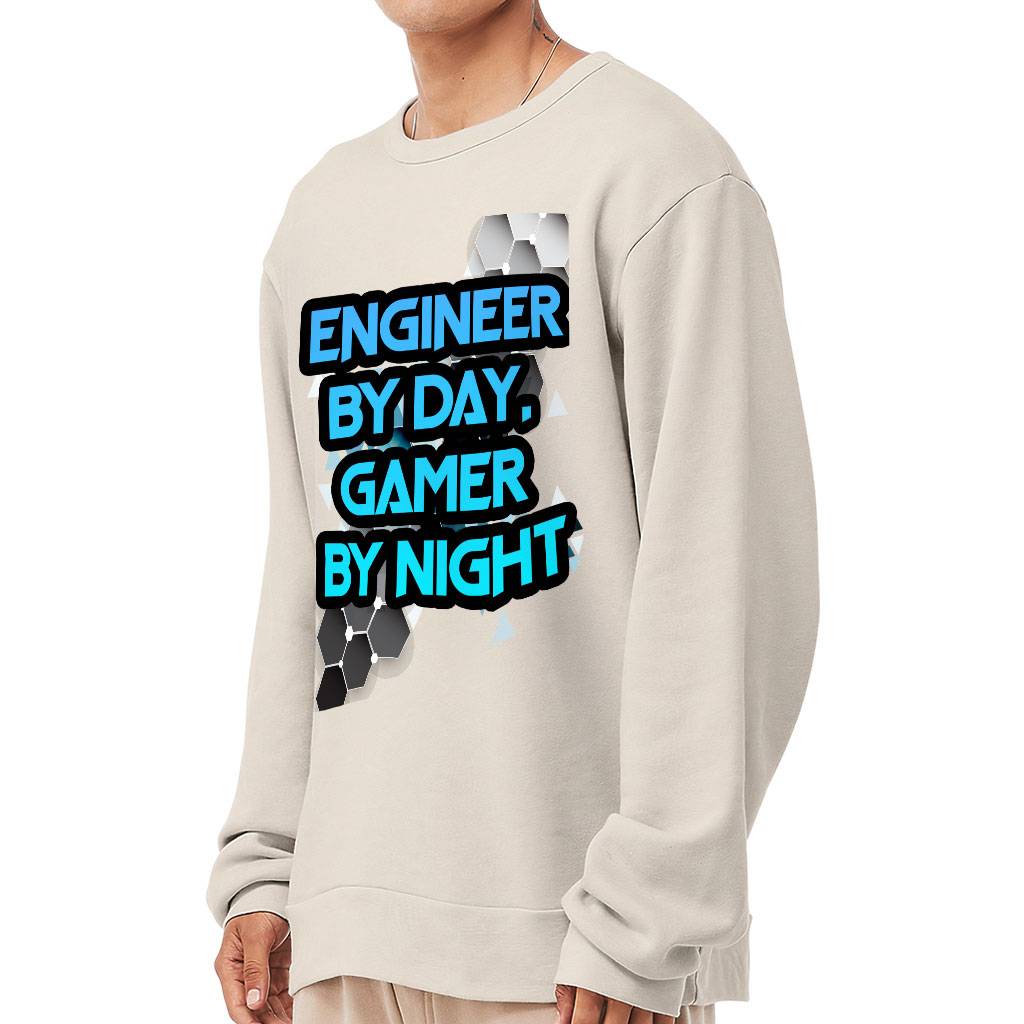 Engineer Gamer Sponge Fleece Sweatshirt - Funny Classic Sweatshirt - Printed Sweatshirt Men's Hoodies & Sweatshirts Color : Athletic Heather|Black|Heather Dust|White 