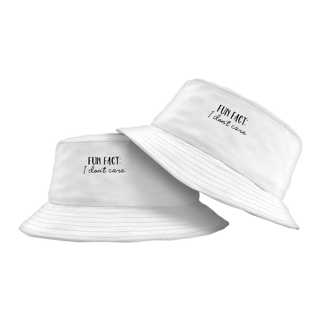 Fun Fact I Don't Care Bucket Hat - Cool Hat - Trendy Bucket Hat Hats Color : White 