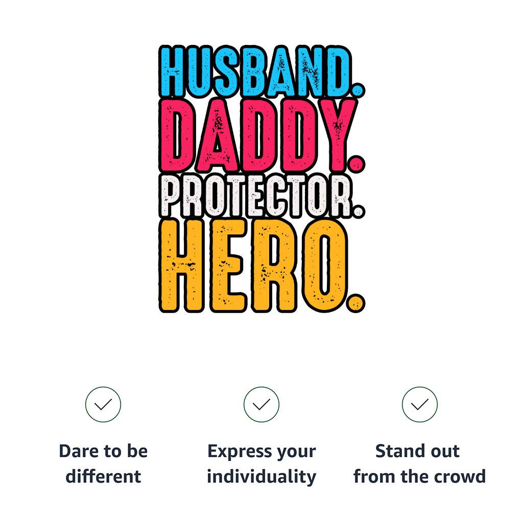 Husband Daddy Protector Hero Full-Zip Hoodie - Cool Hooded Sweatshirt - Printed Hoodie Men's Hoodies & Sweatshirts Color : Athletic Heather|Black|Tan|White 