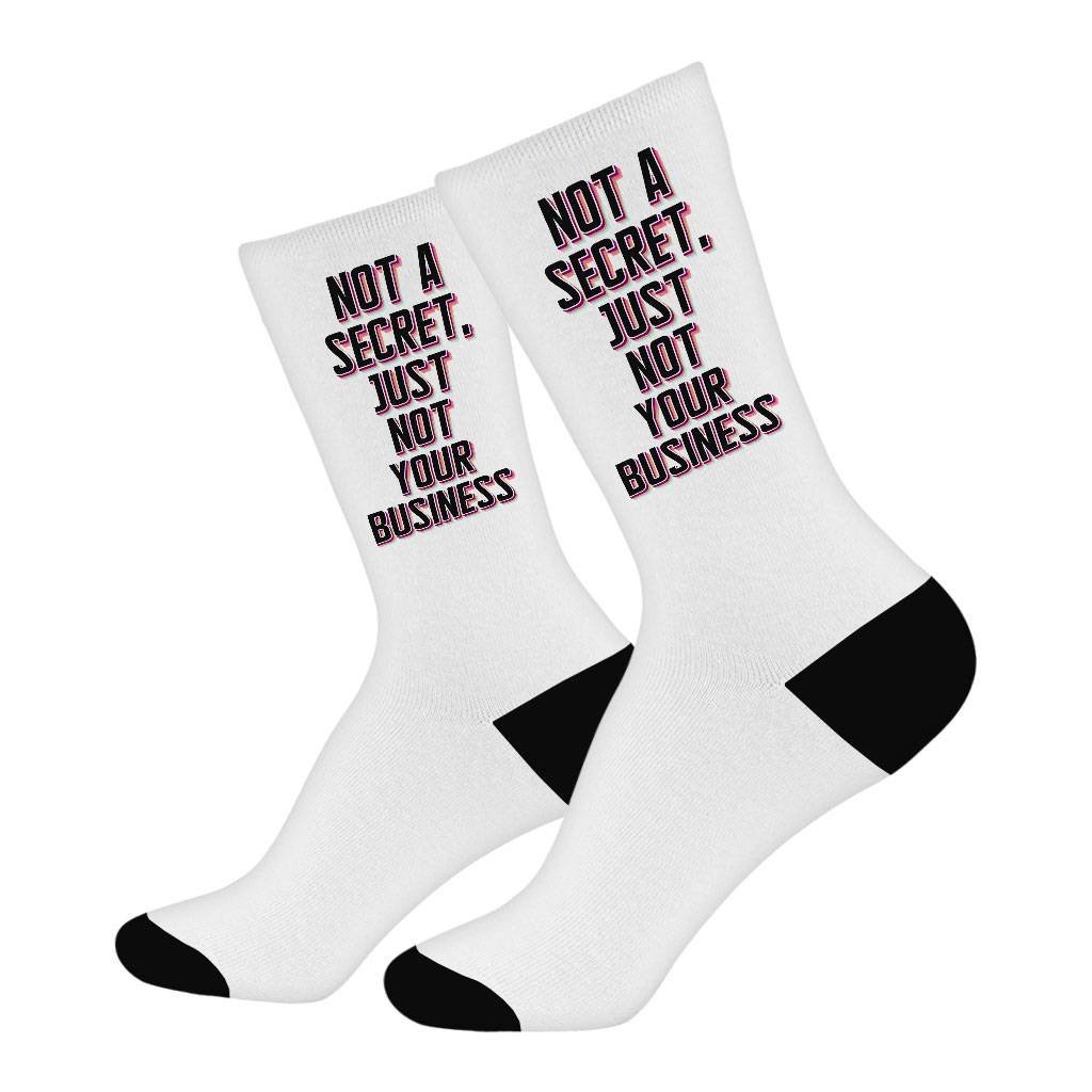 Not a Secret Socks - Funny Sarcastic Novelty Socks - Quote Crew Socks Socks Size : Large|Medium 