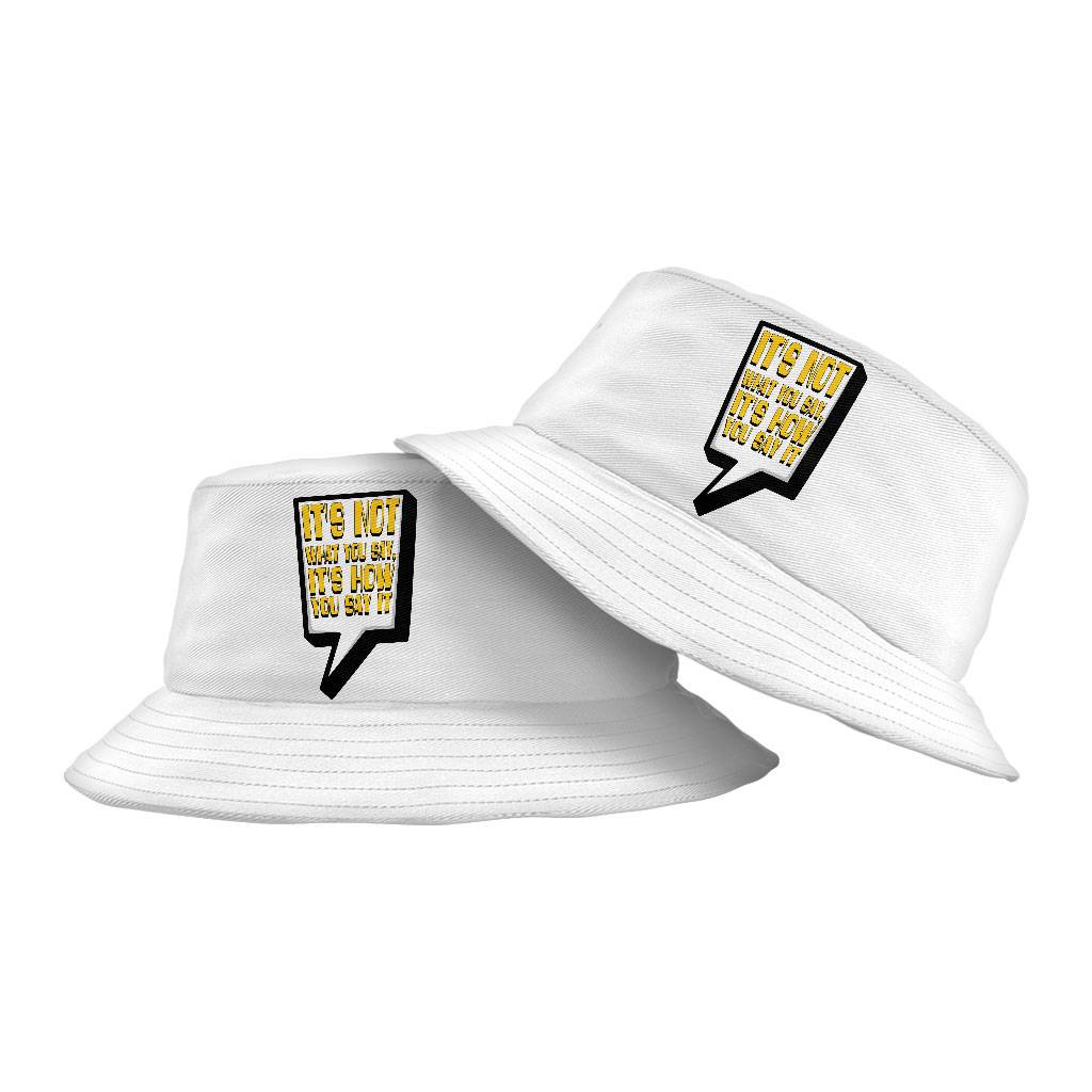 Quote Printed Bucket Hat - Best Print Hat - Themed Bucket Hat Hats Color : White 