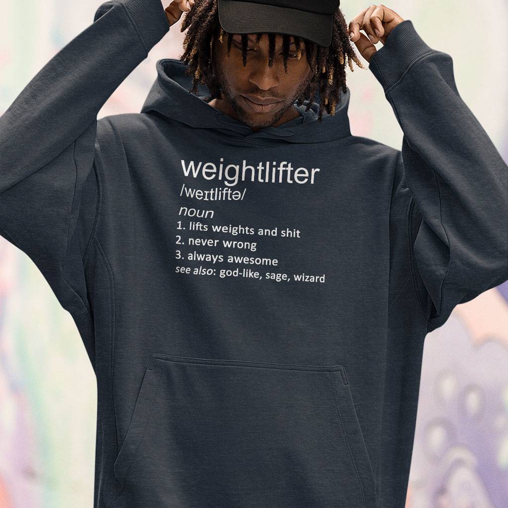 Definition Weightlifter Lightweight Jersey Hoodie - Weightlift Patterned Gift Ideas - Workout Lover Present Hoodies Men's Hoodies & Sweatshirts Color : Black|Gunmetal Heather|Navy Heather 
