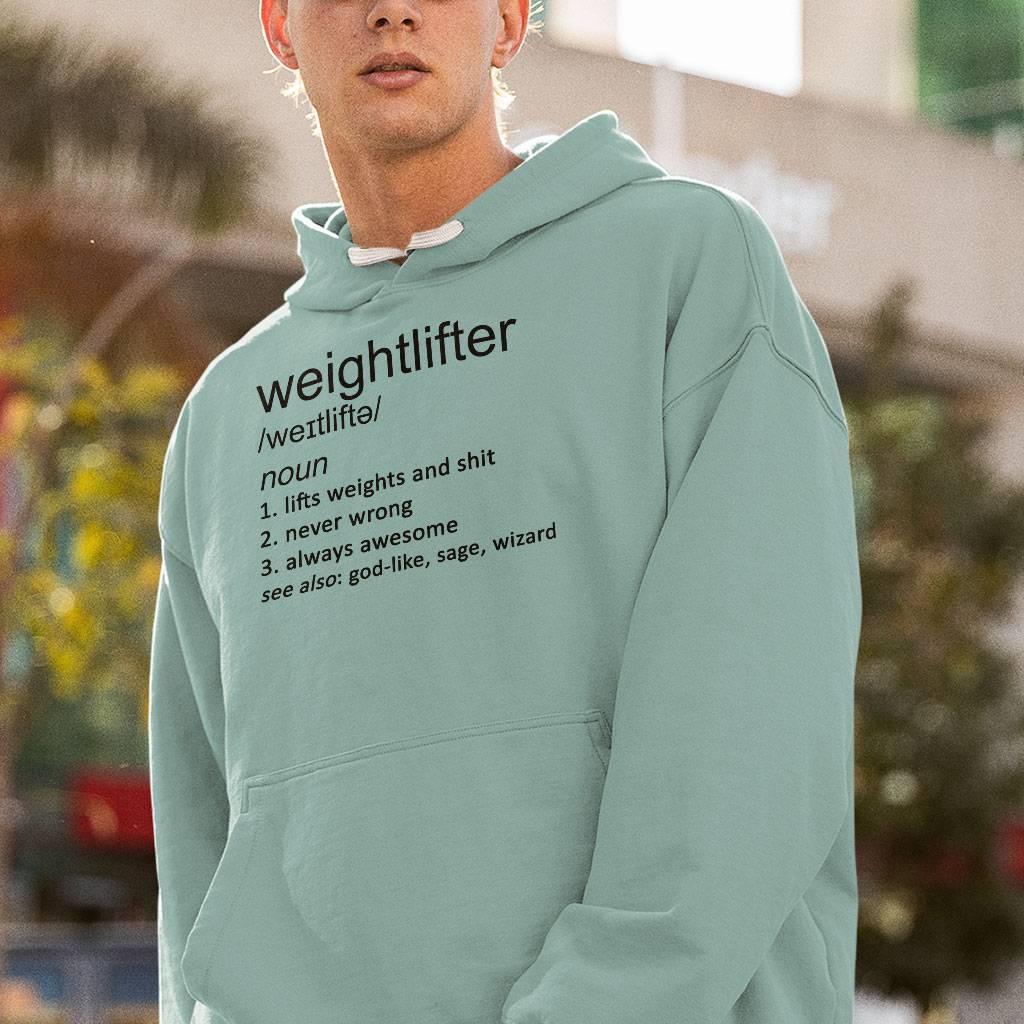 Definition Weightlifter Sponge Fleece Hoodie - Weightlift Print Gift Ideas - Funny Weightlift Hoodies Men's Hoodies & Sweatshirts Color : Black|Dusty Blue|Tan|White 