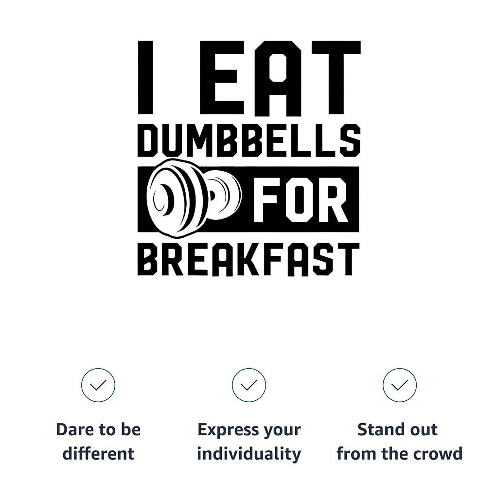 I Eat Dumbbells for Breakfast Lightweight Hoodie - Funny Weightlift Gift Ideas - Gift for Men Hoodies Men's Hoodies & Sweatshirts Color : Athletic Heather|Black|Indigo|White 