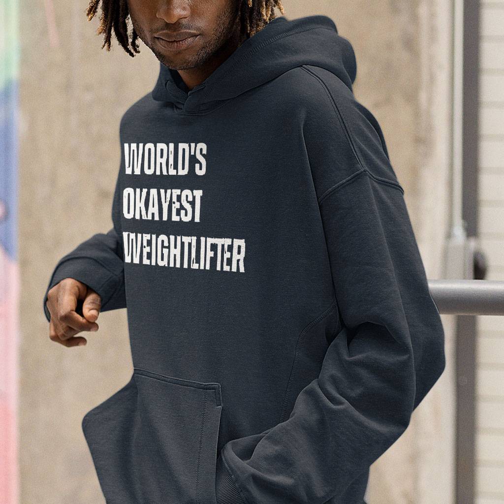 World Okayest Weightlifter Lightweight Jersey Hoodie - Workouts Lover Gift Ideas - Funny Weightlift Stuff Hoodies Men's Hoodies & Sweatshirts Color : Black|Gunmetal Heather|Navy Heather 
