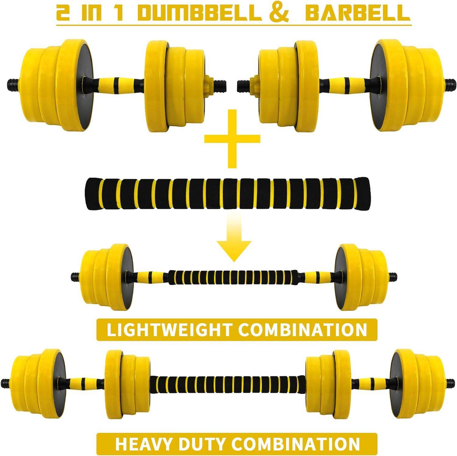 44LB Adjustable Dumbbell Barbell Pair Exercise & Fitness  