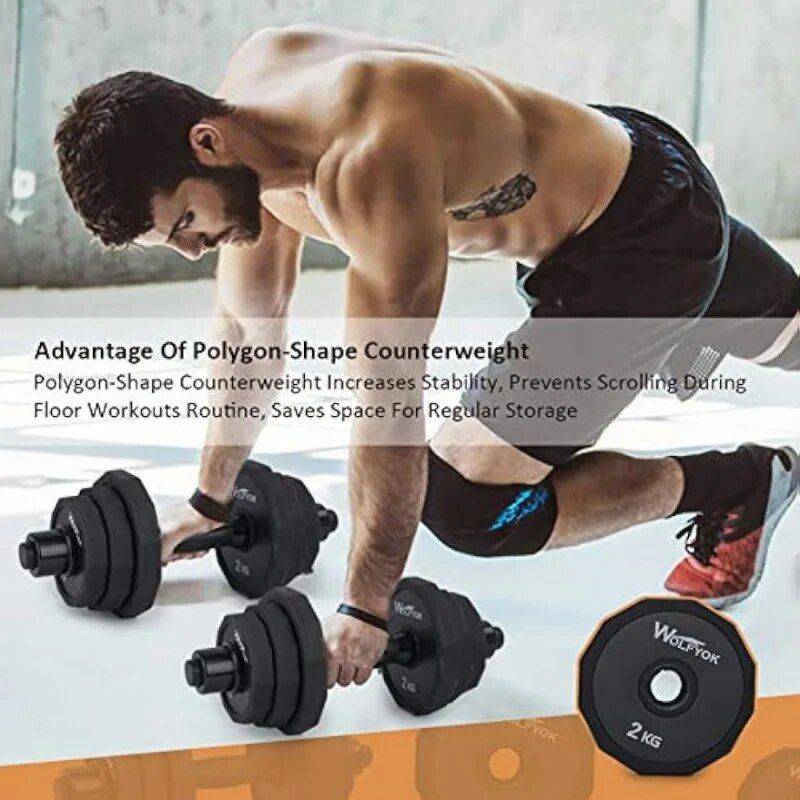 66 LBS Adjustable Cast Iron Dumbbell Set Exercise & Fitness  