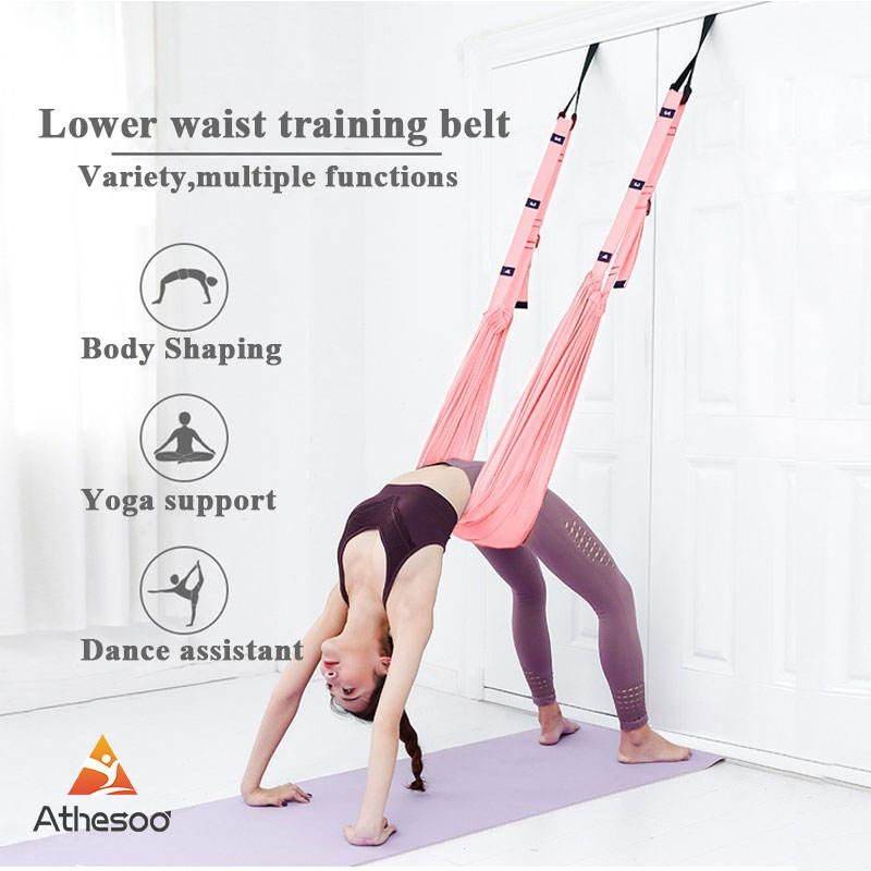 Adjustable Aerial Yoga Stretching Strap Hammock Swing Yoga Color : Green|Pink|Purple 