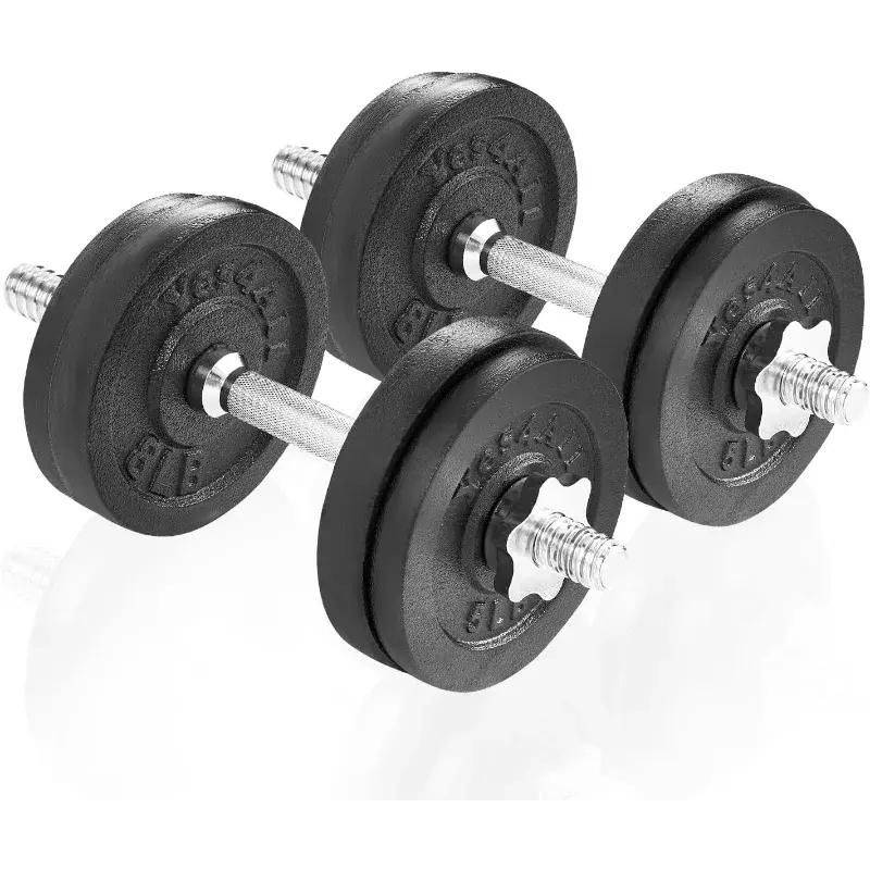 Adjustable Cast Iron Dumbbell Set for Full Body Workout Exercise & Fitness Type : 40LB/20LB Pair|60LB/30LB Pair|52.5LB Dumbbell Single|50LB/25LB Pair 