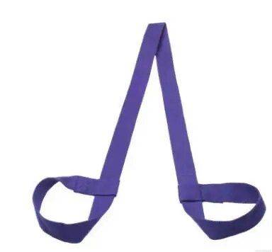 Adjustable Cotton Yoga Mat Shoulder Strap & Exercise Stretch Belt Yoga Color: Purple 