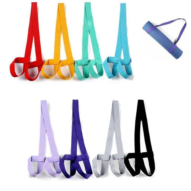Adjustable Cotton Yoga Mat Shoulder Strap & Exercise Stretch Belt Yoga Color : Black|Gray|Orange|Purple|Red|Sky Blue 