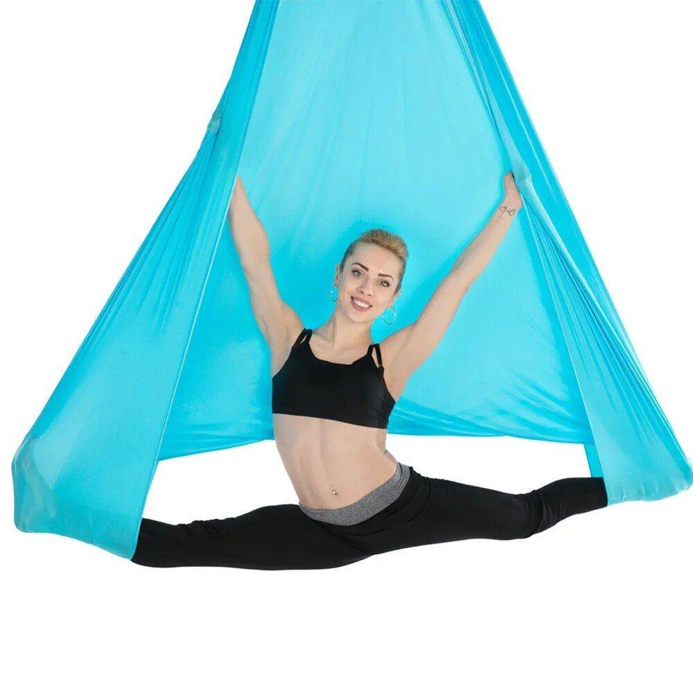 Deluxe Aerial Yoga Hammock Yoga Color : Blue 