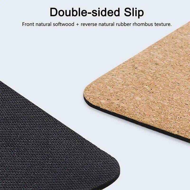 Eco-Friendly Natural Cork TPE Yoga Mat: Non-Slip, Sweat-Absorbent & Odorless for All-Round Fitness Yoga Model : No position lines|With position lines 