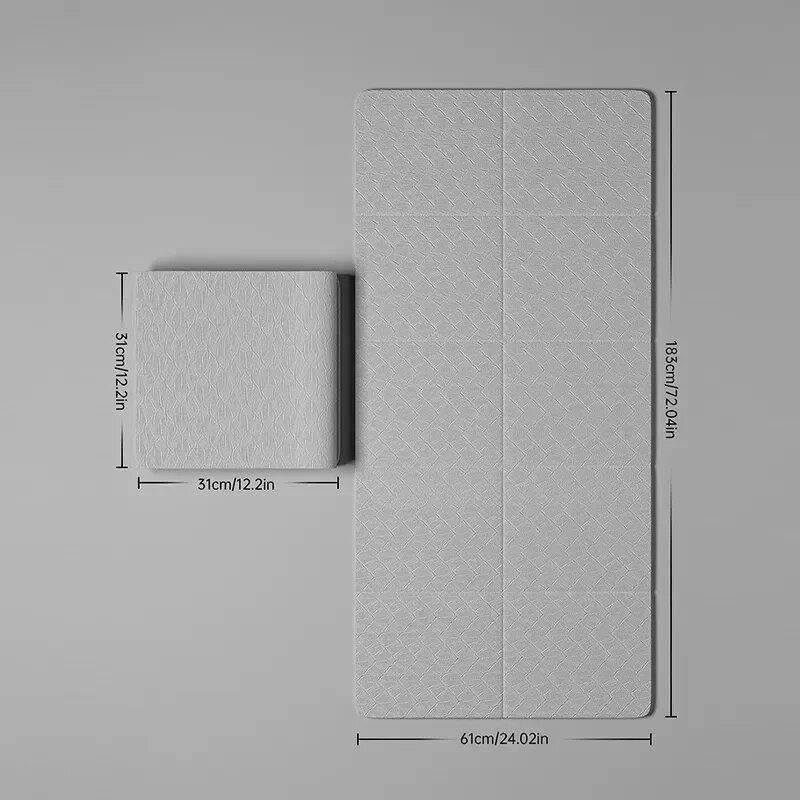 Eco-Friendly TPE Travel Yoga Mat: Foldable, Non-Slip, Lightweight Yoga Color : Grey 
