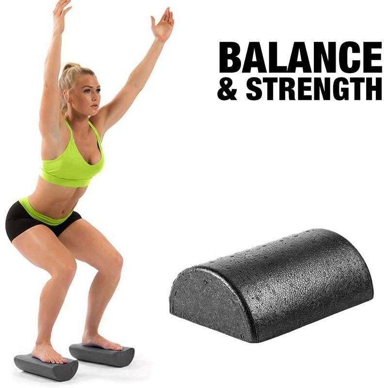 Enhance Your Fitness Routine with 1Pair 30cm Half Round Foam Roller Yoga Color : Black 