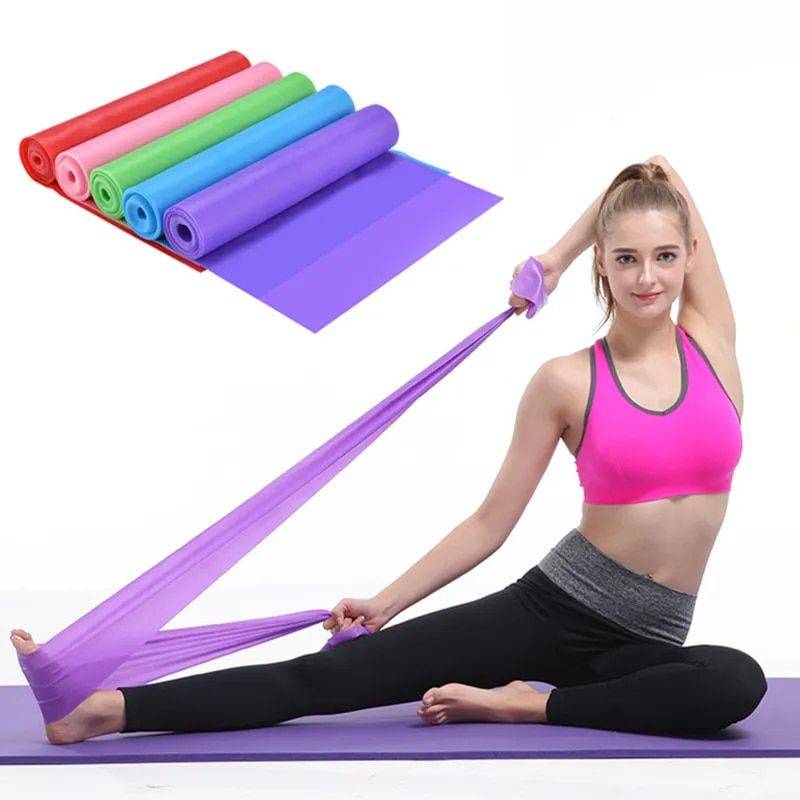 Multi-Color Natural Latex Resistance Bands for Yoga, Pilates & Fitness Training Yoga Color : Pink|Purple|Blue|Green|Yellow|Red 
