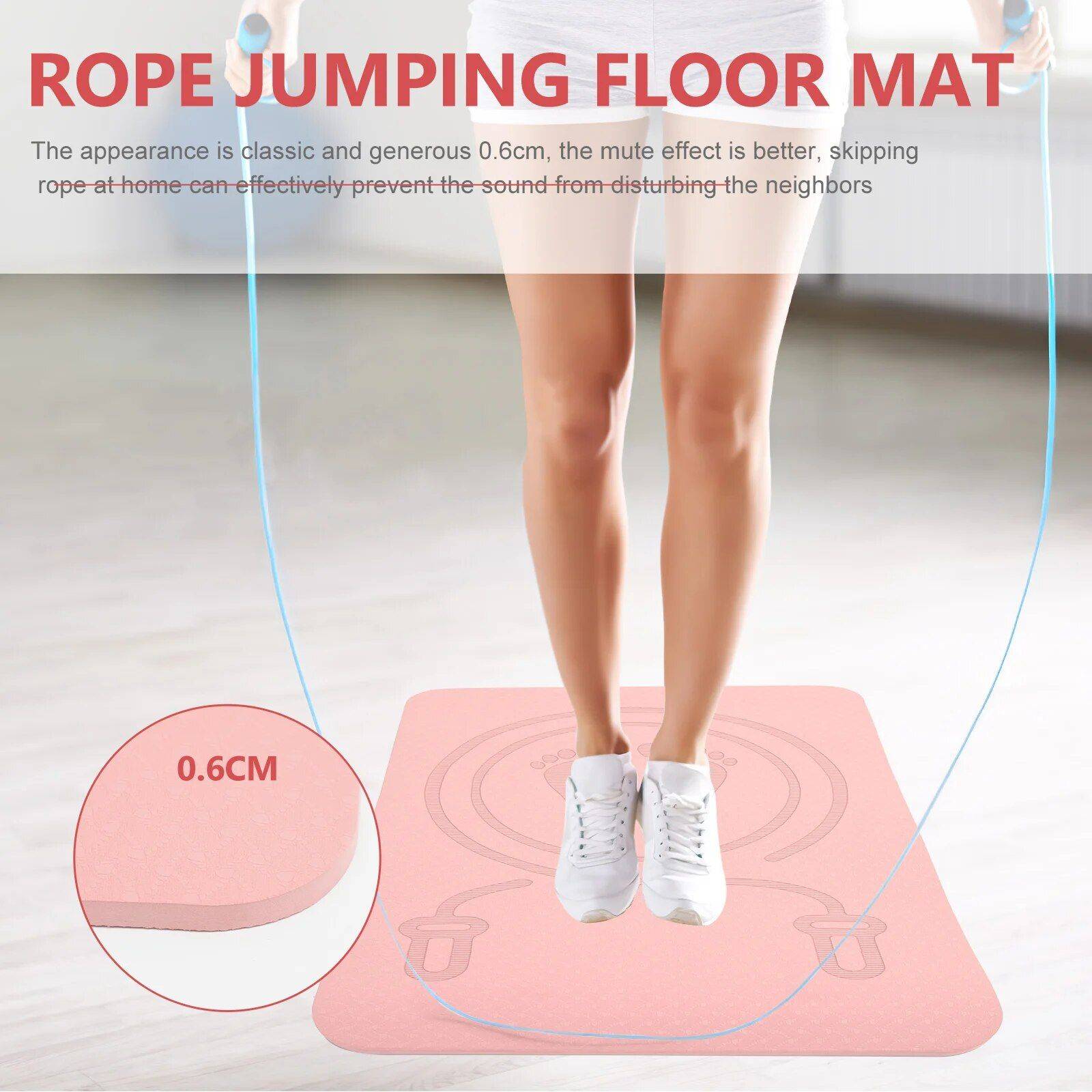 Multi-Functional TPE Fitness Mat: Jump Rope & Exercise Companion Yoga Color : Grey|Green|Pink 