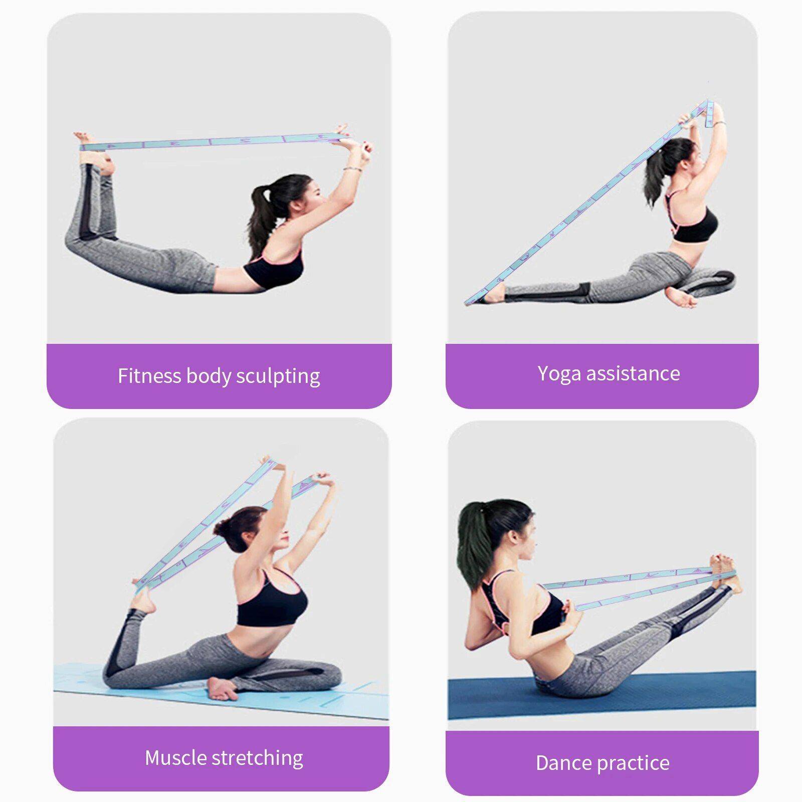 Multi-Purpose Stretching Strap Exercise & Fitness Color : 85*4cm Blue|115*4cm Blue|115*4cm Purple|85*4cm Purple 