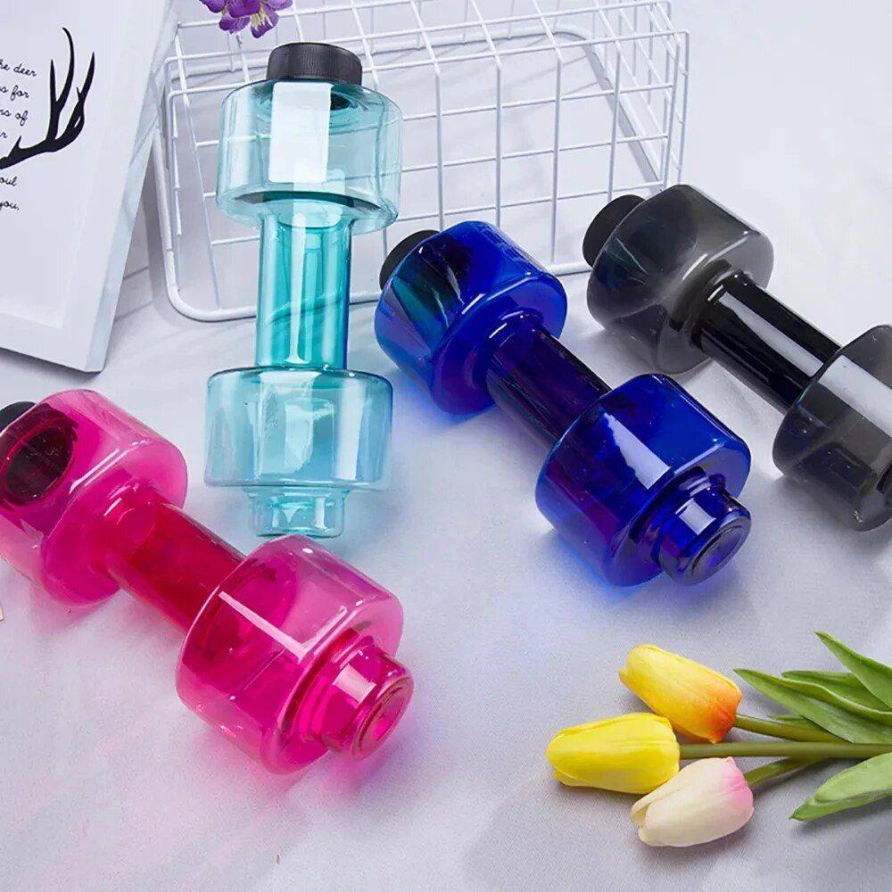 Multifunctional Dumbbell Shaped Water Bottle for Fitness Enthusiasts Exercise & Fitness Color : Blue|Black|Pink|Green 
