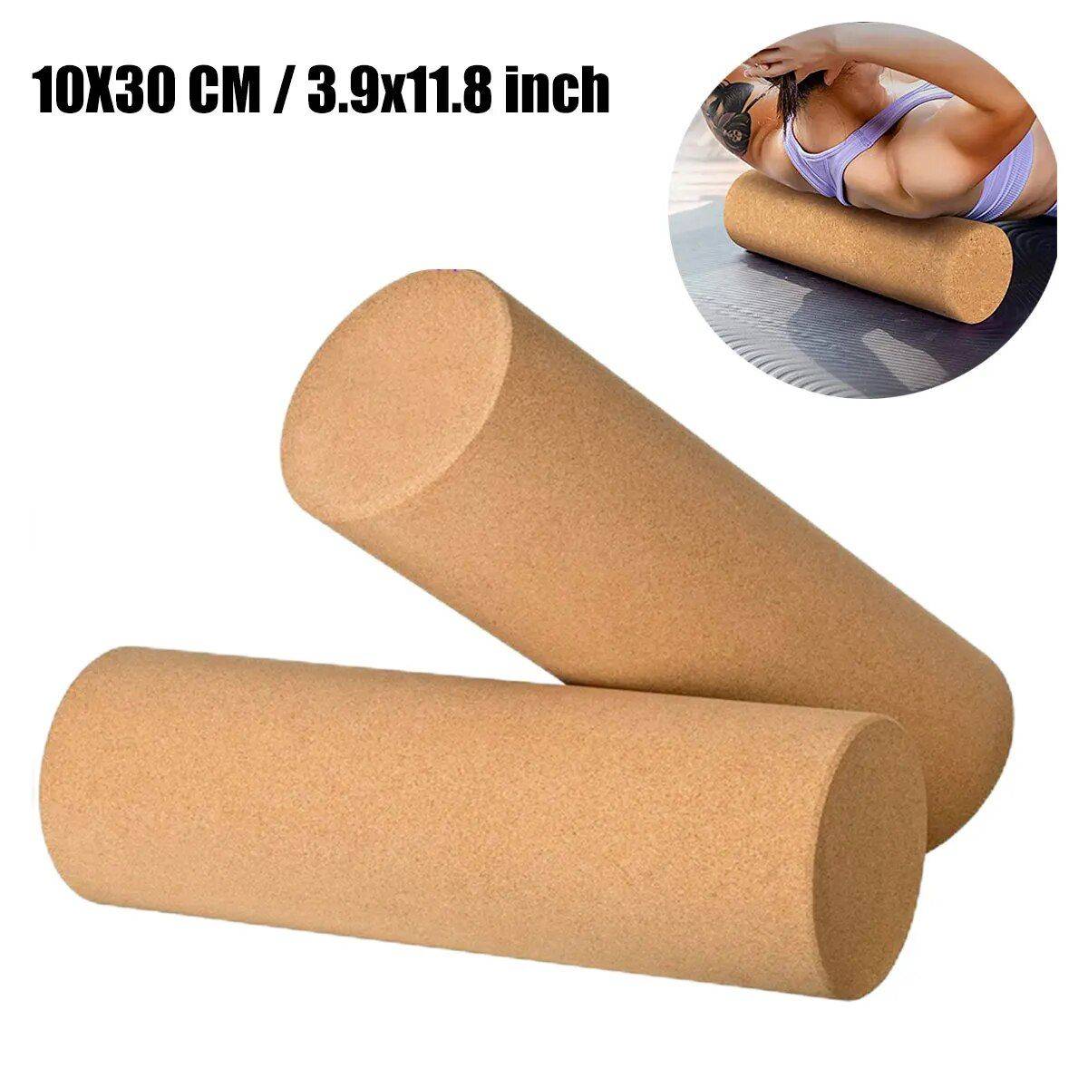 Natural Cork Yoga Pillar High Density Cork Yoga Brick & Massage Roller Yoga Color : Beige 