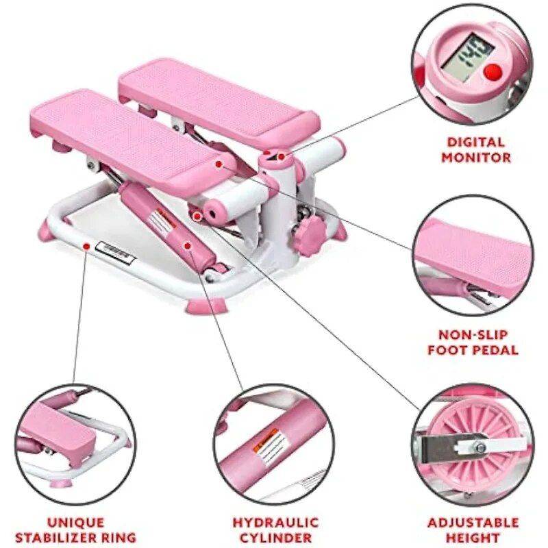 Pink Portable Mini Stair Stepper Exercise & Fitness  