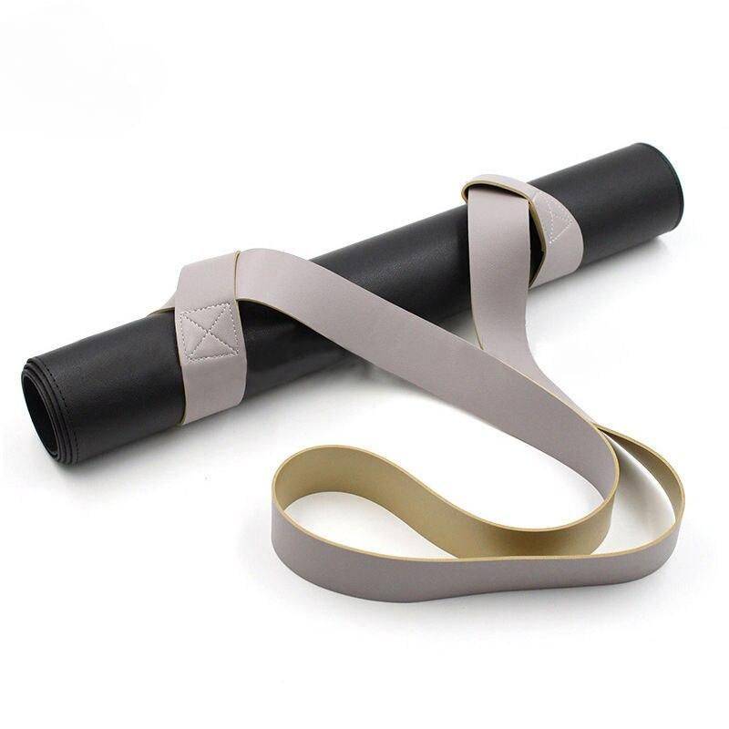 Portable Elastic Leather Yoga Mat Strap - Simplify Your Workout Routine Yoga Color : Black|Gray 