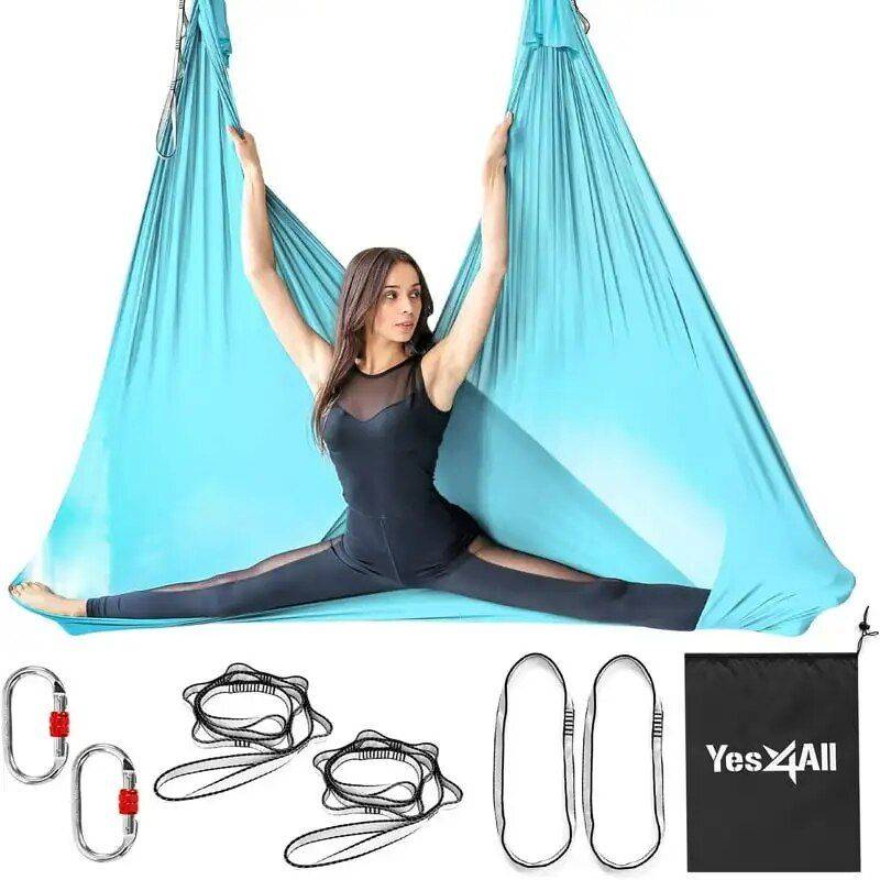 Premium Aerial Yoga Hammock Kit Yoga Color : Blue 