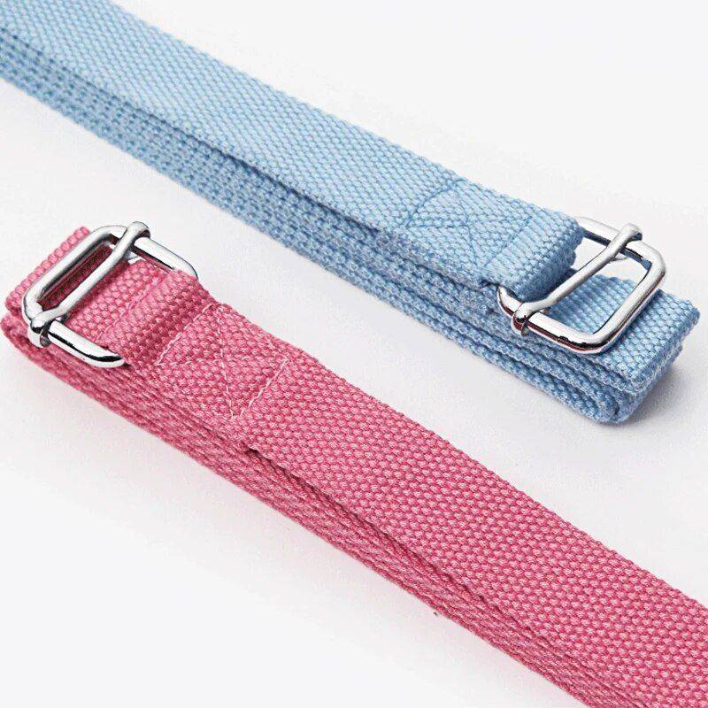 Premium Cotton Yoga Stretch Strap - 2.5m Durable D-Ring Belt for Enhanced Flexibility & Fitness Yoga Color : Black|Brown|Pink|White|Sky Blue 