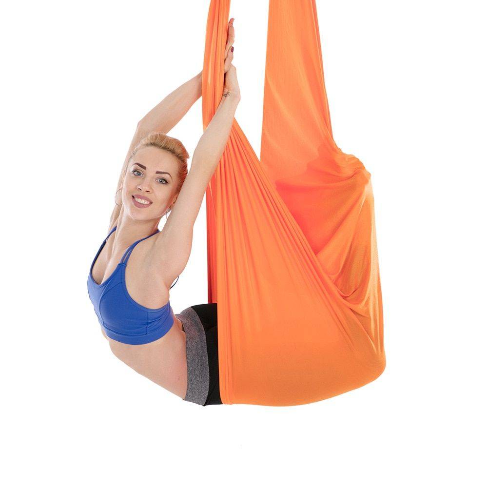 Premium Elastic Aerial Yoga Hammock Yoga Color : Orange 