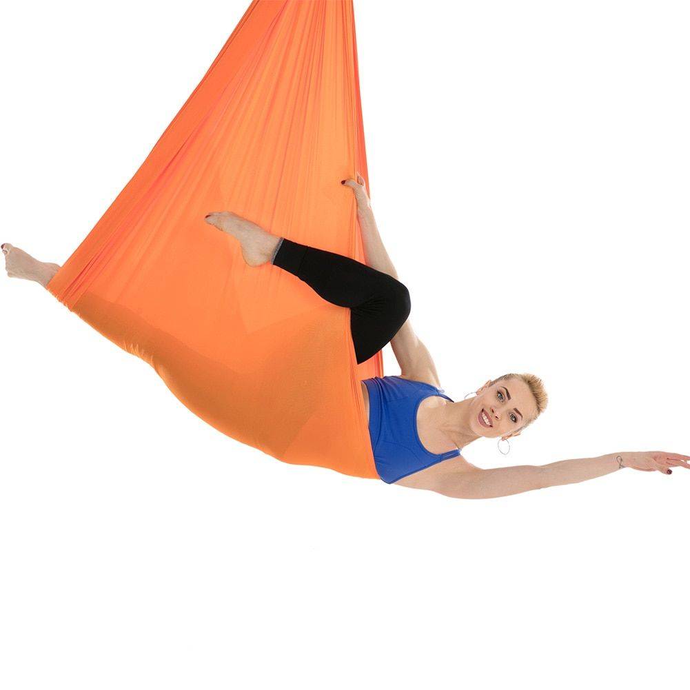 Premium Elastic Aerial Yoga Hammock Yoga Color : Orange 