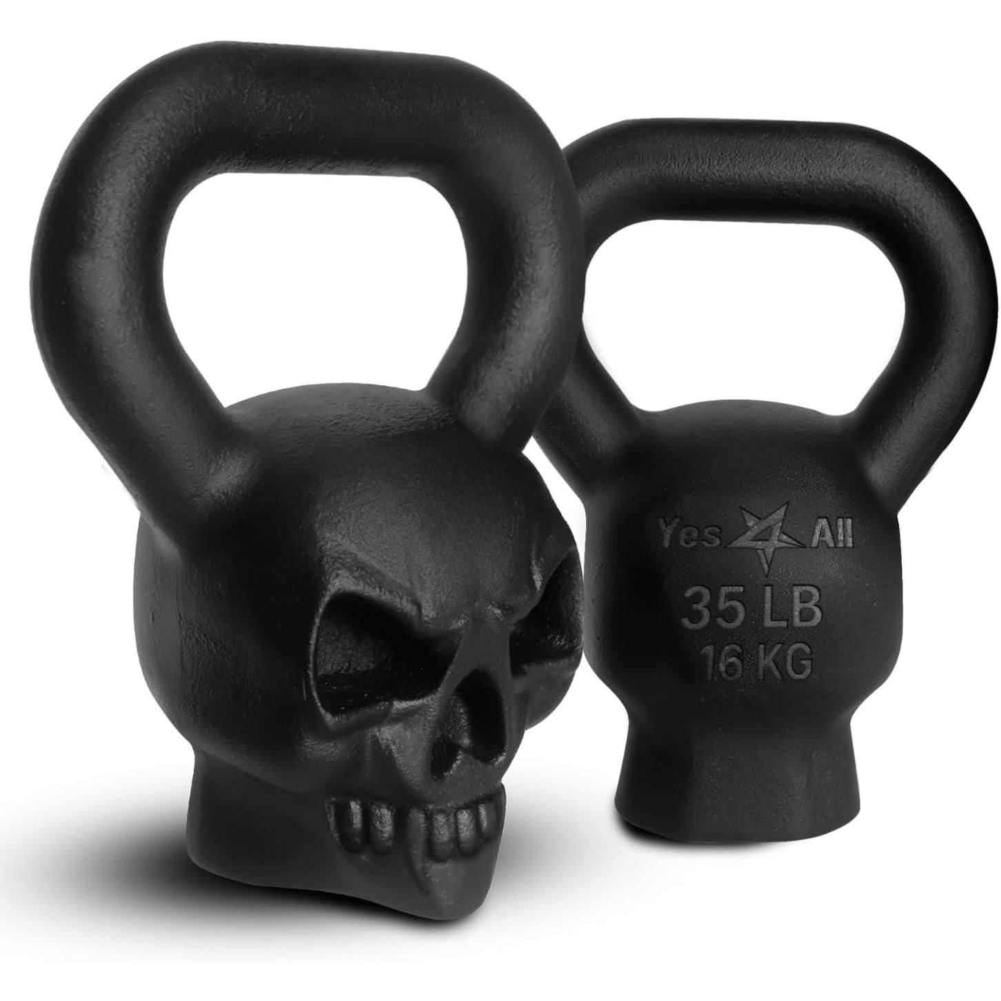 Skull Kettlebells 35 lbs Exercise & Fitness  