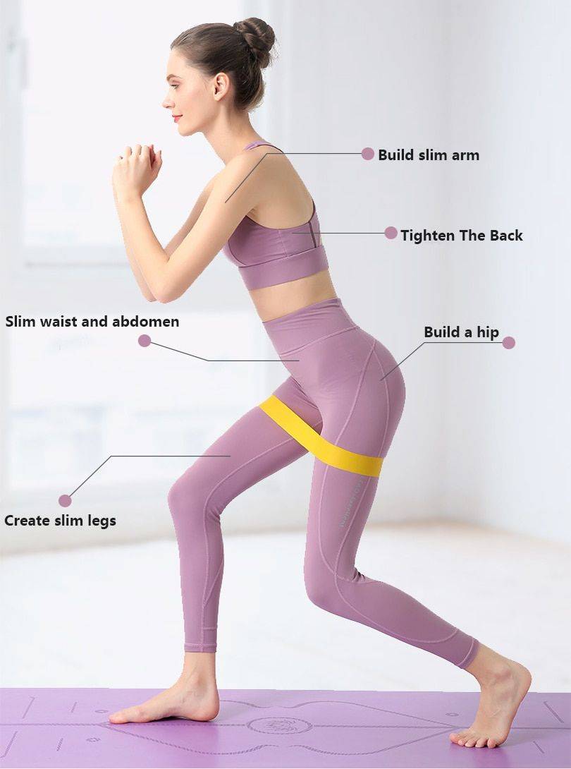 Versatile Fitness Resistance Bands for Comprehensive Exercise and Body Toning Yoga Color : Light Yellow|Cherry Powder|Purple Pink|Fuchsia|Grape Purple 